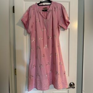 Clara the Label Pink Sequin Gold Floral Embroidered Mini Dress